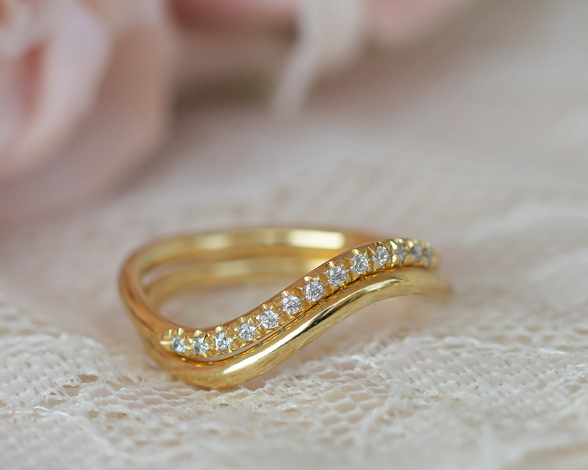 Wave Diamond Ring Set