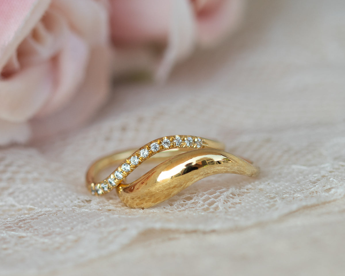 Wave Diamond Ring Set