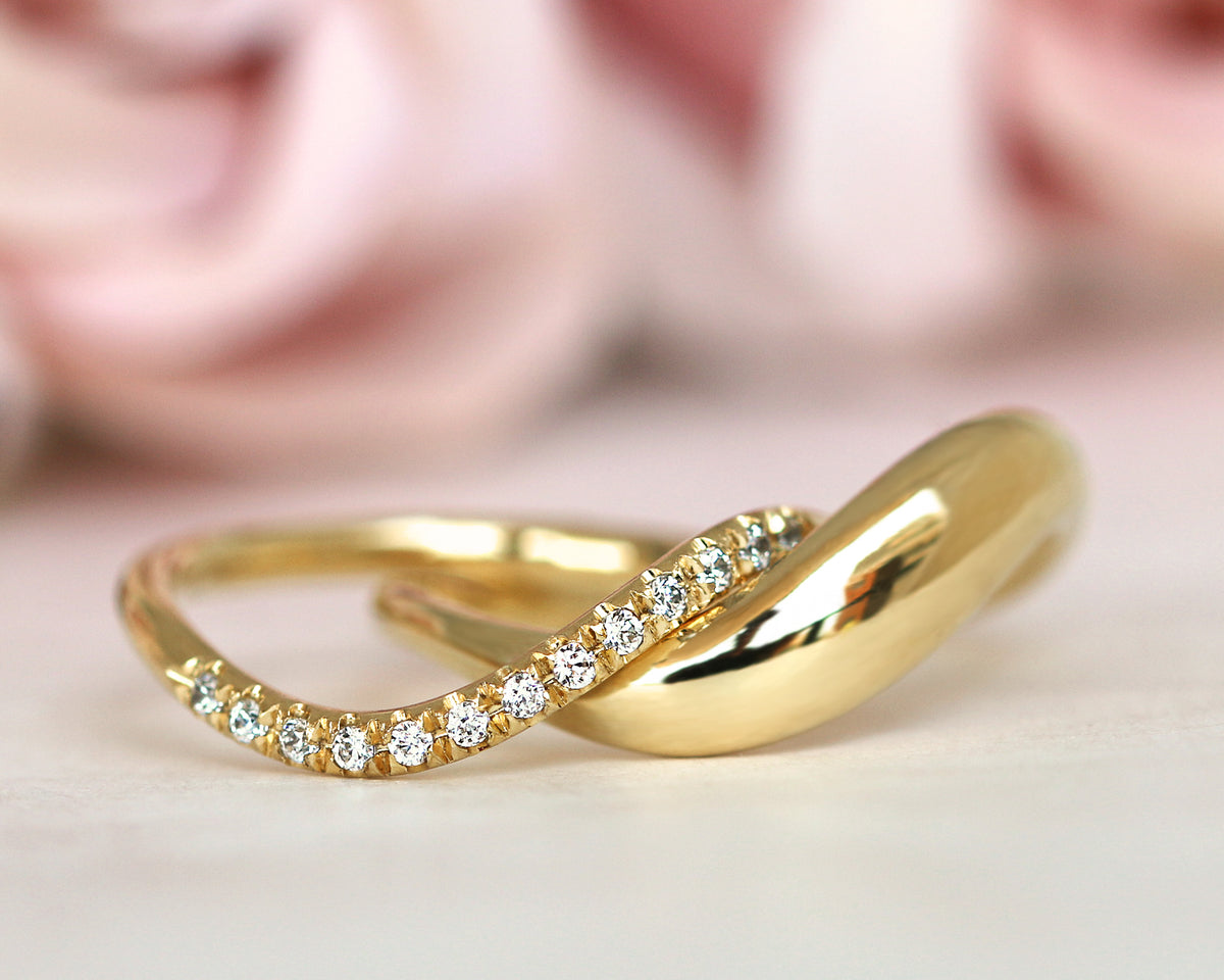 Wave Diamond Ring Set