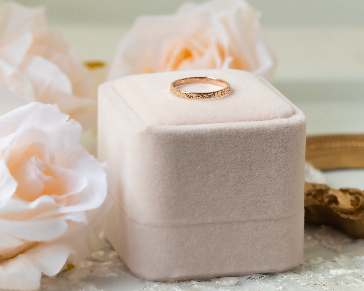 Rose Gold Floral Lace Ring