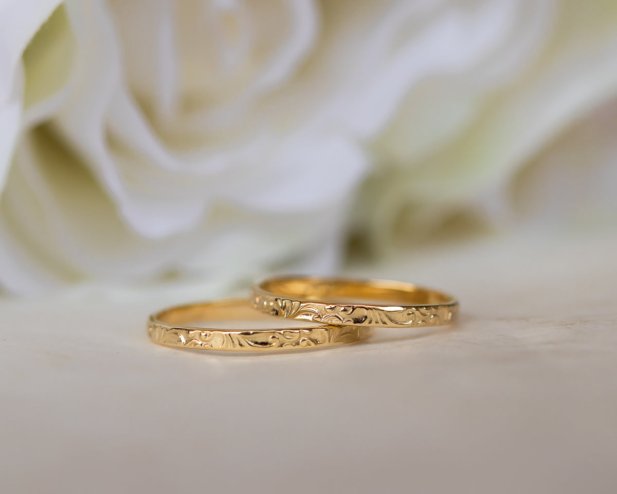 Rose Gold Floral Lace Ring
