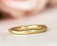 Minimalist Sculptured Gold Wedding Band