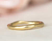 Minimalist Sculptured Gold Wedding Band
