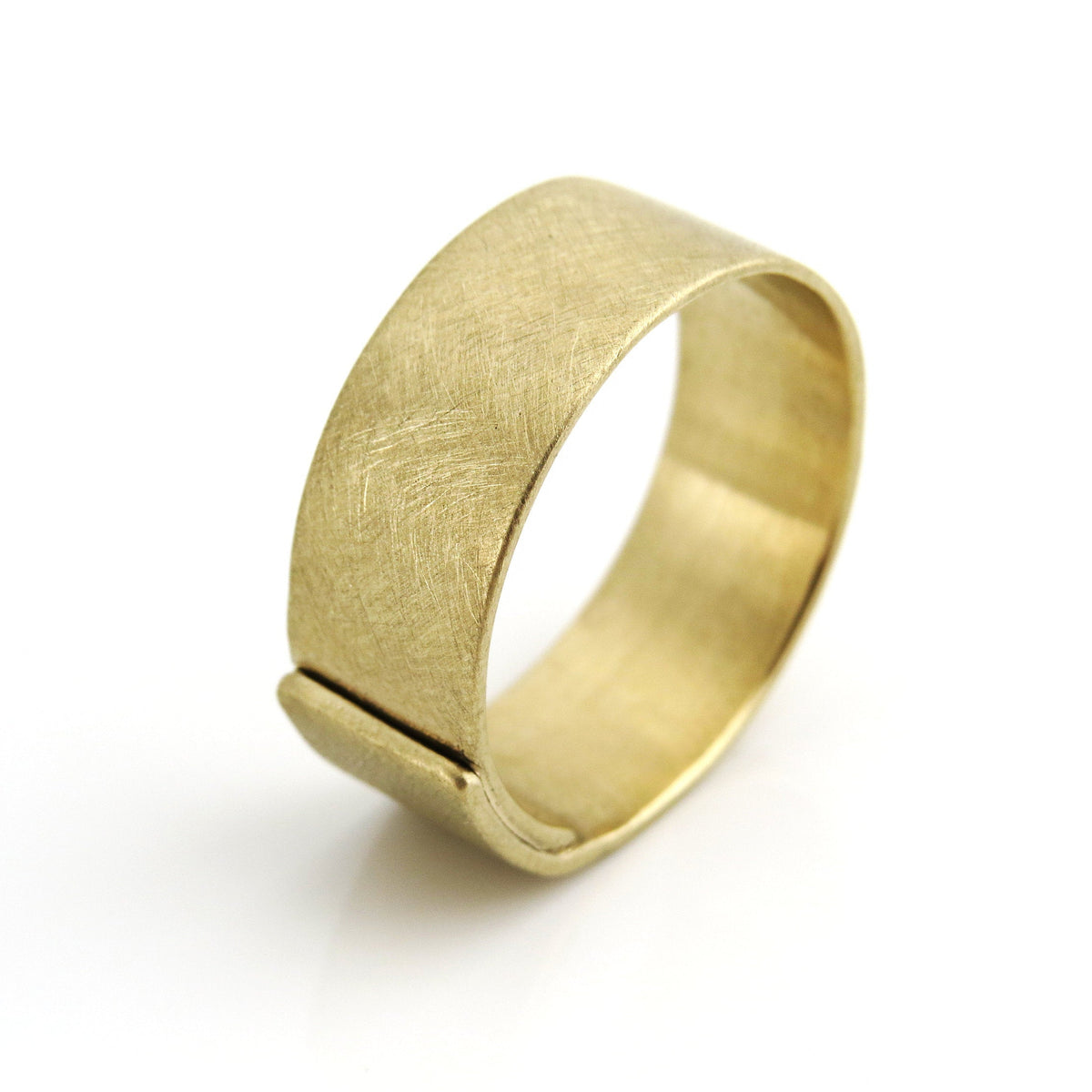 14k Gold Cigar band in brushed matte finish