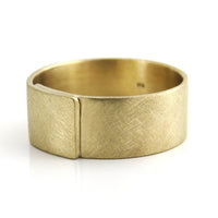 Gold Cigar wedding band in brushed matte finish, 14k or 18k gold
