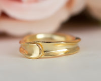 Overlapped Gold Ring