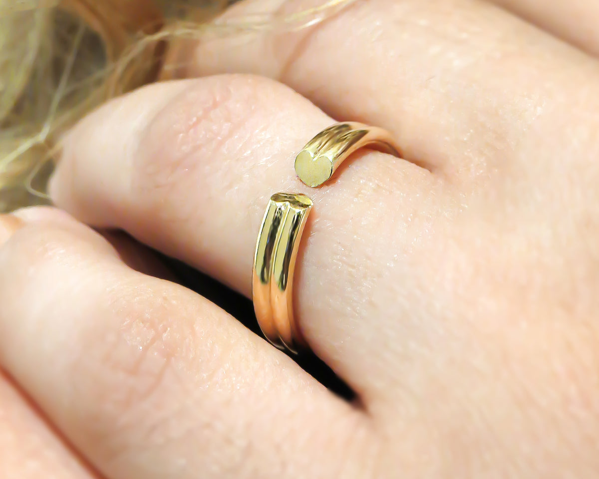 Unique Open Heart Ring