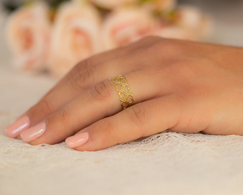 Hearts Gold Ring