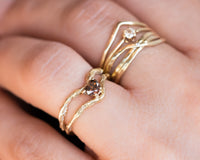 Nature Inspired Brown Heart Diamond Ring