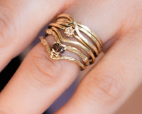 Nature Inspired Brown Heart Diamond Ring