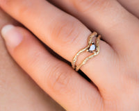 Nature Inspired Brown Heart Diamond Ring