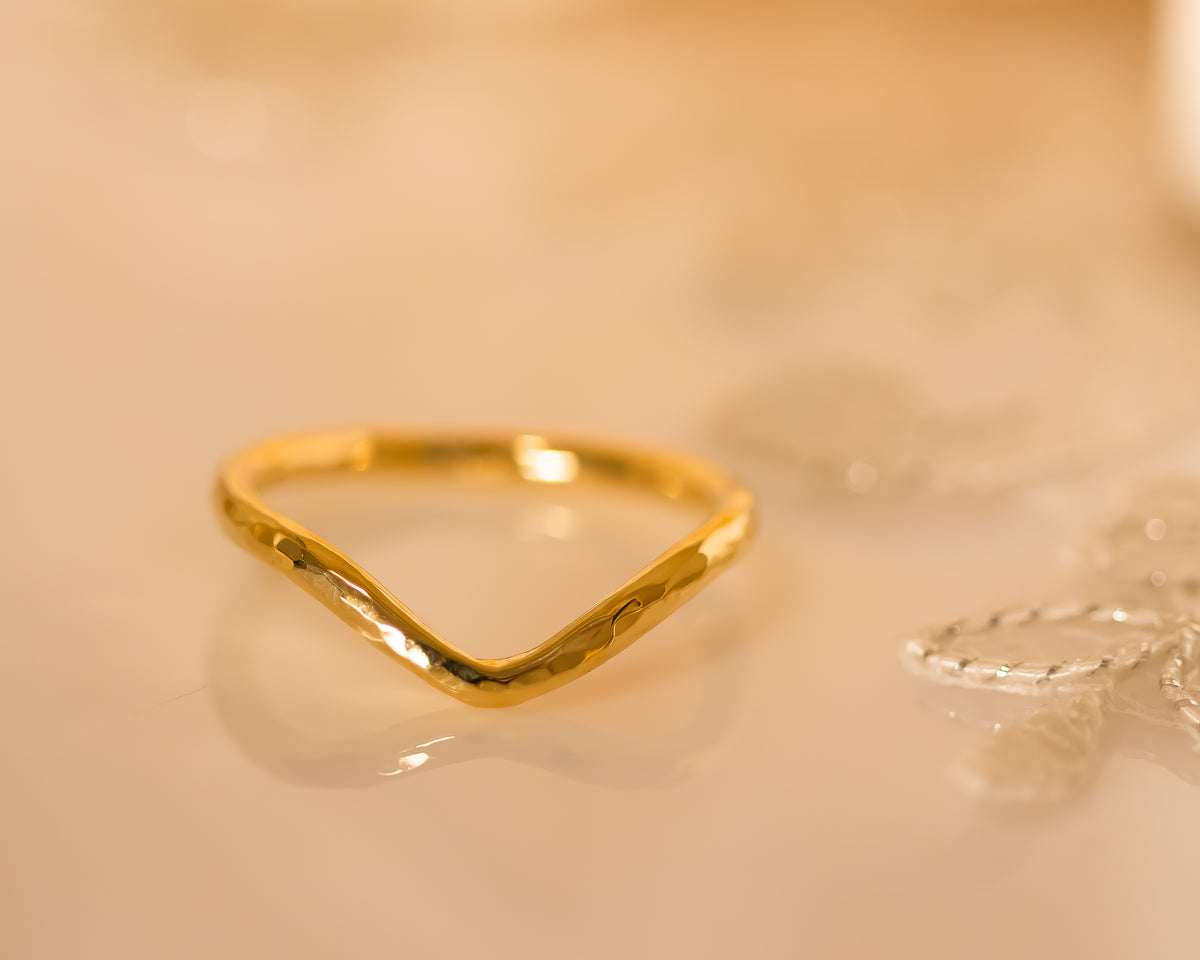 Hammered Chevron Ring