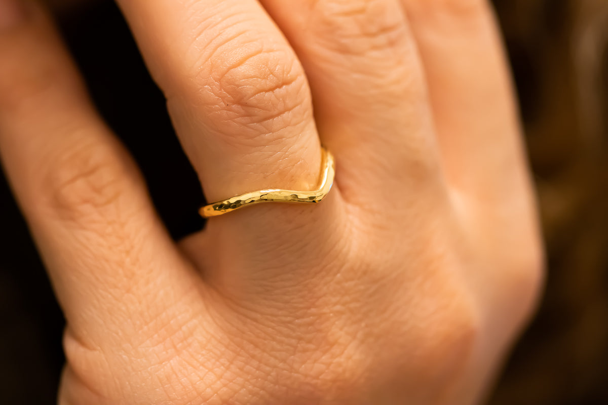 Hammered Chevron Ring