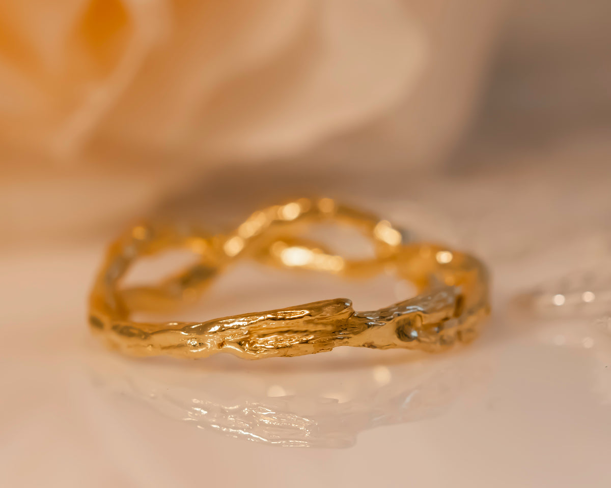 Nature Inspired Infinity Braided Twig Ring
