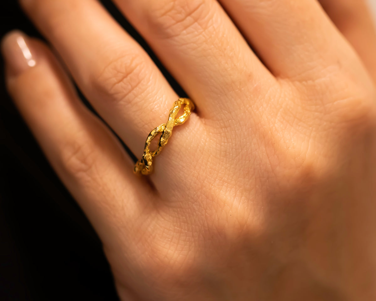 Nature Inspired Infinity Braided Twig Ring