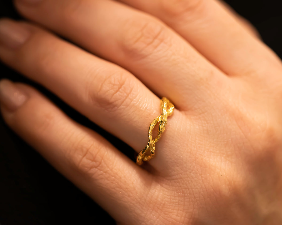 Nature Inspired Infinity Braided Twig Ring