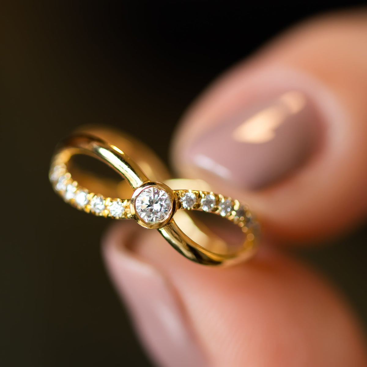 Infinity Diamond Ring, Infinity engagement ring