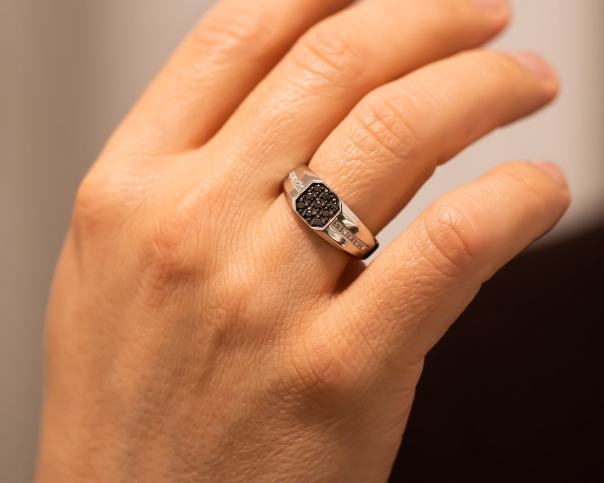 Men Diamond Signet Ring