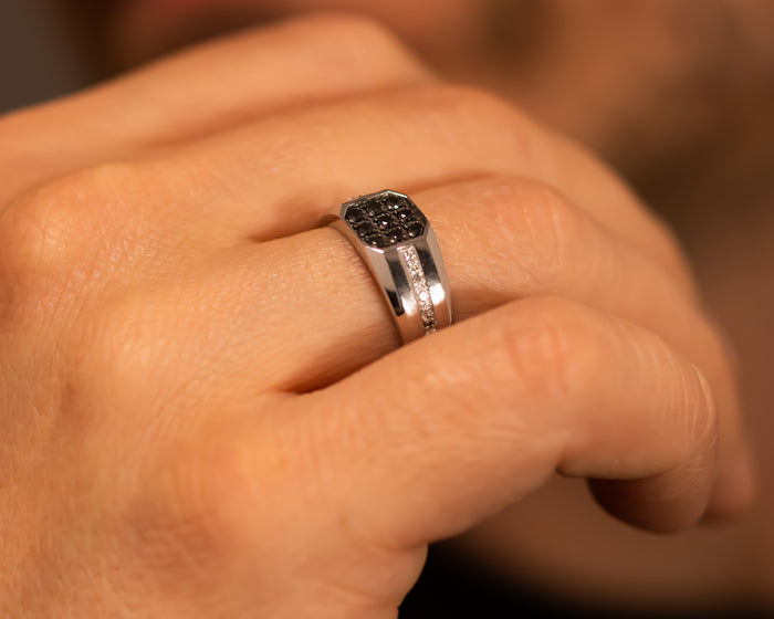 Men Diamond Signet Ring