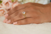 Vintage Moonstone and Diamonds Ring