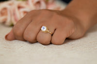 Vintage Moonstone and Diamonds Ring