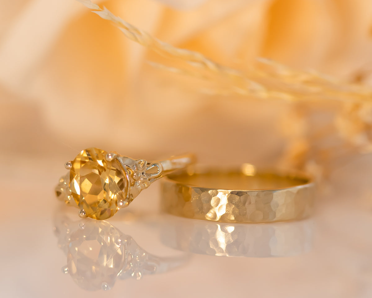 Vintage Inspired Citrine Gold Ring