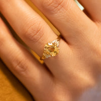Vintage Inspired Citrine Gold Ring
