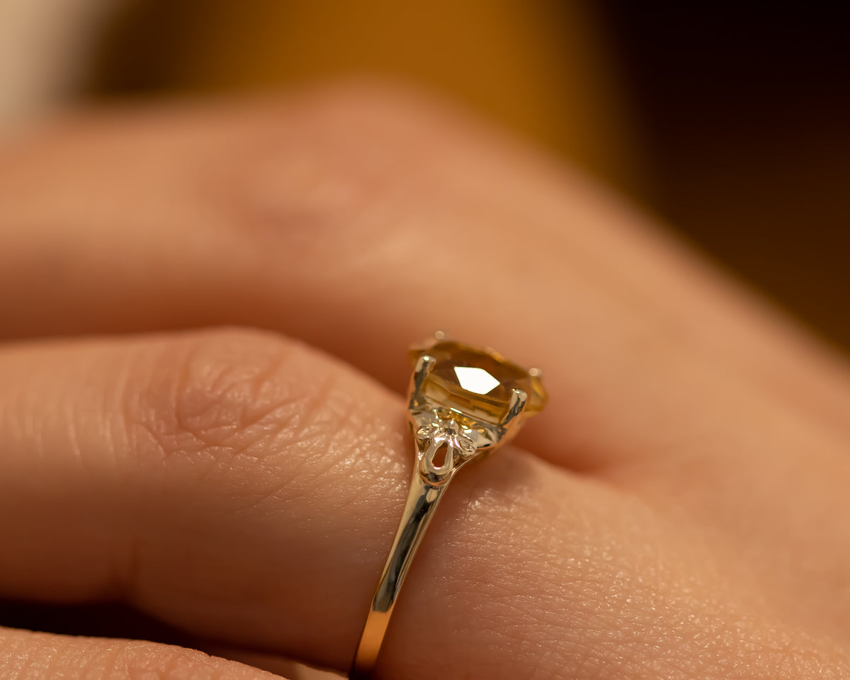 Vintage Inspired Citrine Gold Ring