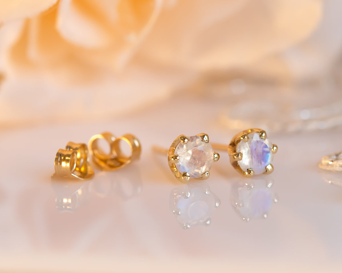 Moonstone Stud Earrings