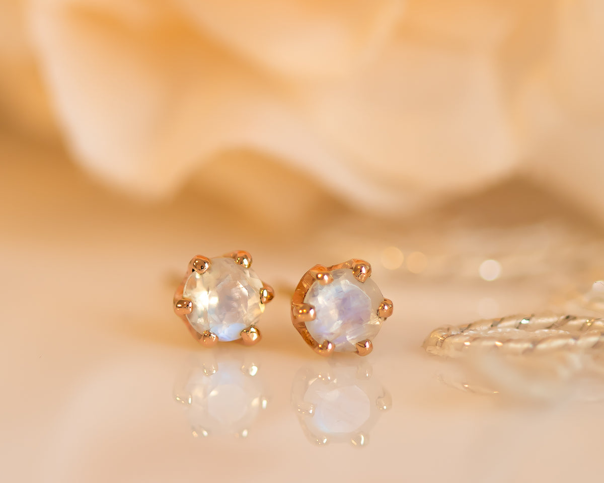 Moonstone Stud Earrings