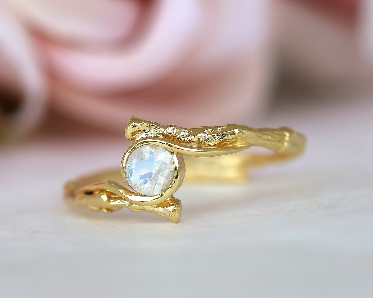 Nature Inspired Moonstone Ring
