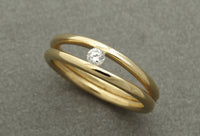 Natural diamond ring in 14k yellow gold