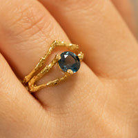 Nature inspired twig gold ring set, v shaped chevron branch textured wedding ring in 14k or 18k gold