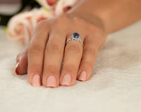 Sapphire Engagement ring, Blue Saphhire Ring, Vintage gold ring, antique style sapphire ring - Sivan Lotan Jewelry - סיון לוטן - טבעת אירוסין - טבעת ספיר כחול - טבעת וינטאג ספיר