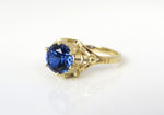 Sapphire Engagement ring, Blue Saphhire Ring, Vintage gold ring, antique style sapphire ring - Sivan Lotan Jewelry - סיון לוטן - טבעת אירוסין - טבעת ספיר כחול - טבעת וינטאג ספיר