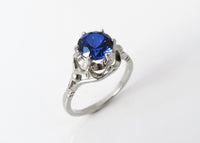 Sapphire Engagement ring, Blue Saphhire Ring, Vintage gold ring, antique style sapphire ring - Sivan Lotan Jewelry - סיון לוטן - טבעת אירוסין - טבעת ספיר כחול - טבעת וינטאג ספיר