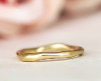 Sculpted GOLD RING, HANDMADE GOLD WEDDING BAND in 14k gold