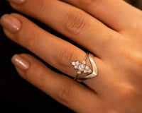 Unique Cluster Diamond Ring Set