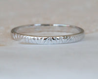 Geometric textured gold wedding band ring in 14k or 18k gold
