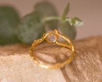 Nature Inspired Twig Moonstone Ring
