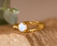 Nature Inspired Twig Moonstone Ring