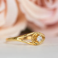 Vintage Inspired antique diamond engagement ring in 14k or 18k gold