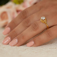 Vintage Ispired diamond solitaire engagement ring