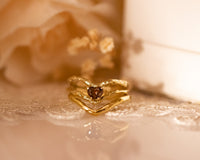 Nature Inspired Brown Heart Diamond Ring