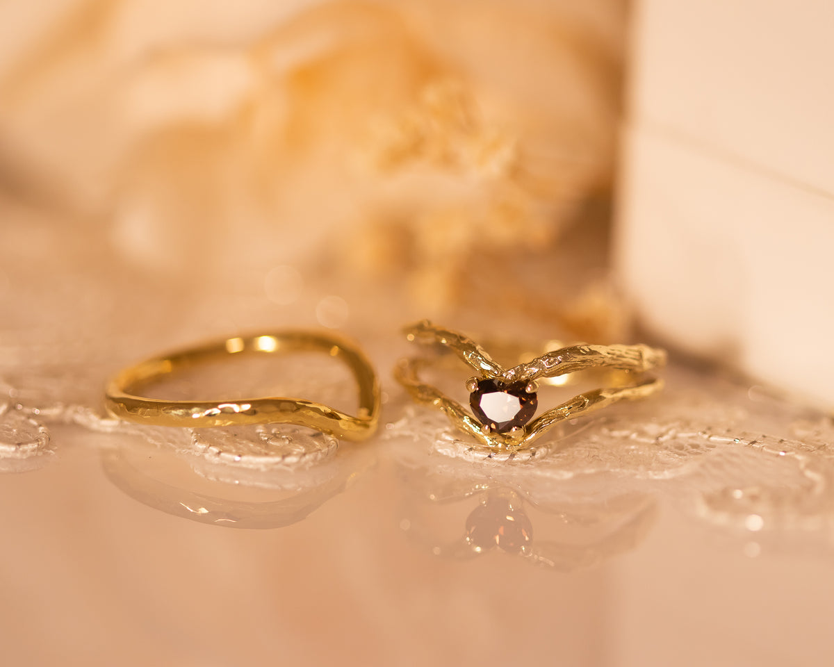 Nature Inspired Brown Heart Diamond Ring