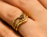 Nature Inspired Brown Heart Diamond Ring