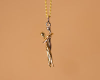 Gold Couple Pendant Necklace - Sivan Lotan Jewelry -   תליון זוג מחובק - סיון לוטן - תכשיטים בעיצוב אישי - תכשיטים מעוצבים - שרשרת זהב