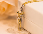 Gold Couple Pendant Necklace - Sivan Lotan Jewelry -   תליון זוג מחובק - סיון לוטן - תכשיטים בעיצוב אישי - תכשיטים מעוצבים - שרשרת זהב