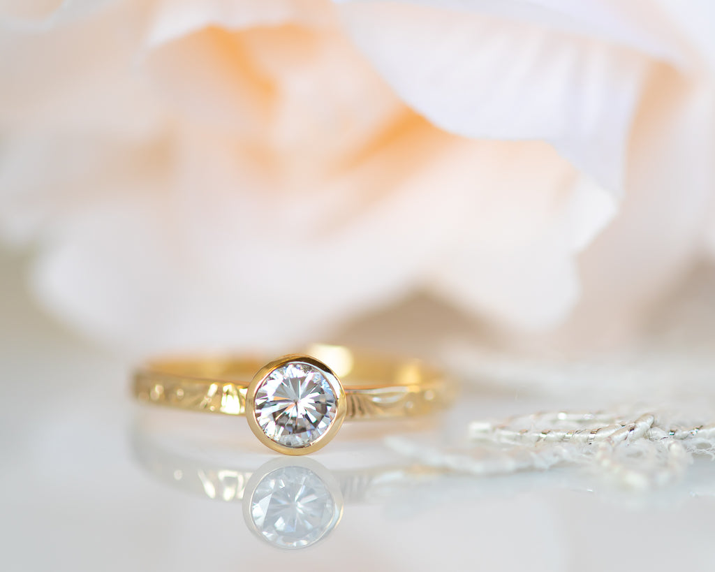 Diamond Ring Set, Floral Diamond Bridal Ring Set