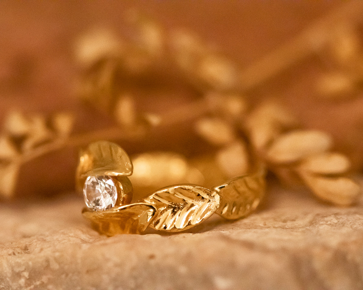 Leaf Engagement Ring